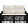 Sodo sofa 2-Vietų skaičius Juoda poliratanas