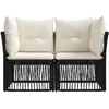 Sodo sofa 2-Vietų skaičius Juoda poliratanas