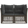 Sodo sofa 2-Vietų skaičius Pilka poliratanas