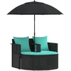 Sodo sofa 8 vnt. poliratanas Juoda ir turkio