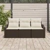 Sodo Sofų Rinkinys su pagalve 3 pcs Ruda ir balta poliratanas