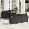 Lauko baldų komplektas Sodo Sofų Rinkinys su saugykla 7 pcs Juoda Poli ratanas