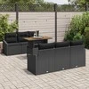 Lauko baldų komplektas Sodo Sofų Rinkinys su saugykla 7 pcs Juoda Poli ratanas
