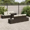 Sodo Sofų Rinkinys su pagalve 7 pcs Ruda ir grietinėlė