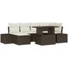 Sofa Sodo Sofų Rinkinys su pagalve 7 pcs Ruda ir kreminė