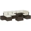 Sofa Sodo Sofų Rinkinys su pagalve 8 pcs Ruda ir kreminė