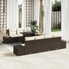 Sodo Sofų Rinkinys su pagalve 8 pcs Ruda ir grietinėlė