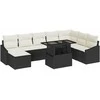 Sodo Sofų Rinkinys su pagalve 9 pcs Juoda ir kreminė