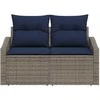 Sodo sofa Pilka 123 x 62 x 69cm poliratanas