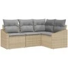 Sodo Sofų Rinkinys 4 pcs Bežinė ir šviesiai pilka poliratanas