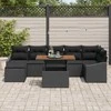 Sodo valgomojo komplektas su pagalve 8 pcs Juoda ir Ruda