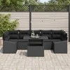 Lauko baldų komplektas Sodo Sofų Rinkinys su saugykla 8 pcs Juoda Poli ratanas