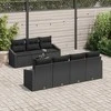 Sofos komplektas su pagalve su saugykla 8 pcs Juoda poliratanas