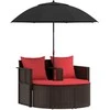 Sodo sofa Ruda ir raudona 168 x 168 x 180 cm poliratanas