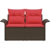 Sodo sofa su pagalve 141 x 62 x 69 cm poliratanas
