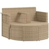 Sodo sofa su pagalve 8 pcs Bežė ir kreminė balta poliratanas