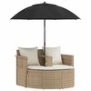 Sodo sofa su pagalve 8 pcs Bežė ir kreminė balta poliratanas
