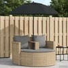 Sodo sofa su pagalve 8 pcs Bežinė ir šviesiai pilka poliratanas