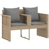 Sodo sofa su pagalve 8 pcs Bežinė ir šviesiai pilka poliratanas