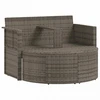 Sodo sofa su pagalve 8 pcs Pilka ir tamsiai mėlyna poliratanas