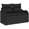 Sodo sofa su pagalve Juoda 121 x 62 x 69cm poliratanas