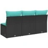 Sodo sofa su pagalve Juoda 165 x 62 x 69 cm Poli ratanas