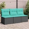 Sodo sofa su pagalve Juoda 165 x 62 x 69 cm Poli ratanas