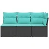 Sodo sofa su pagalve Juoda 172 x 62 x 69 cm Poli ratanas