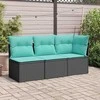 Sodo sofa su pagalve Juoda 172 x 62 x 69 cm Poli ratanas
