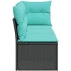 Sodo sofa su pagalve Juoda 172 x 62 x 69 cm Poli ratanas