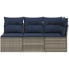 Sodo sofa su pagalve Pilka 172 x 62 x 69 cm Poli ratanas