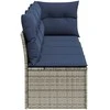 Sodo sofa su pagalve Pilka 227 x 62 x 69 cm poliratanas