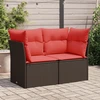 Sodo sofa su pagalvėlėmis, dvivietė, ruda, polirotangas
