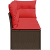 Sodo sofa su pagalvėlėmis, 3 sėdimos vietos, ruda, polirotangas