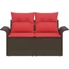 Sodo sofa su pagalve su saugykla 141 x 62 x 69 cm poliratanas