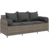 Sodo sofa su pagalvėlėmis, 3 sėdimos vietos, pilka, poliratanas