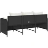 Sodo sofa su pagalvėlėmis, 3 sėdimos vietos, juodas, poliratanas