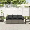 Sodo sofa su pagalvėlėmis, 3 sėdimos vietos, pilka, poliratanas