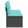 Sodo sofa su pagalvėlėmis, 4 sėdimos vietos, juodas, poliratanas