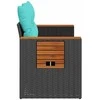 Sodo sofa su pagalvėlėmis, dvivietė, juoda, polirotangas