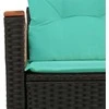 Sodo sofa su pagalvėlėmis, dvivietė, juoda, polirotangas