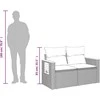 Sodo sofa su pagalvėlėmis, dvivietė, juoda, polirotangas