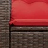 Sodo sofa su pagalvėlėmis, dvivietė, ruda, polirotangas