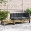 Sodo sofa su pagalvėlėmis ir pakoja, impregnuota pušies mediena