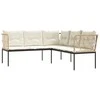 Sodo sofa su pagalvėlėmis, juoda, plienas/tekstilenas