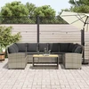sodo sofa su pagalvėlėmis, pilka, poliratanas