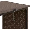 Sodo sofa su stalu/pagalvėlėmis, ruda, poliratanas, L formos