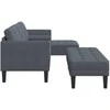 Sofa Sofos komplektas su pagalve 2 pcs Tamsiai pilka Poliesteris