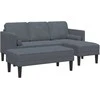 Sofa Sofos komplektas su pagalve 2 pcs Tamsiai pilka Poliesteris