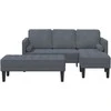 Sofa Sofos komplektas 2 vnt. Tamsiai pilka Poliesteris